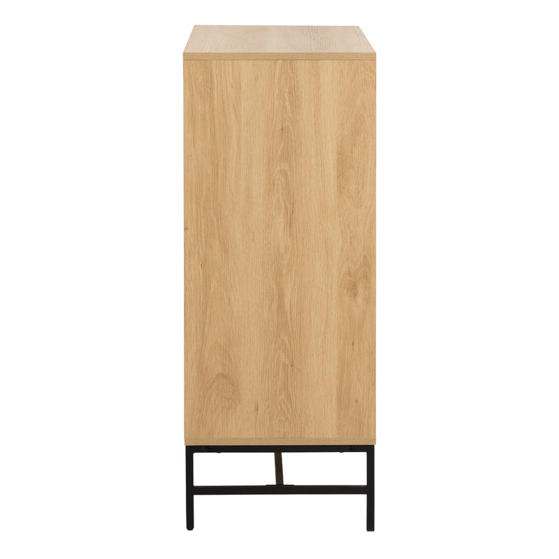 Albany Chest of 4 Drawers in Oak/Black Legs — detail view