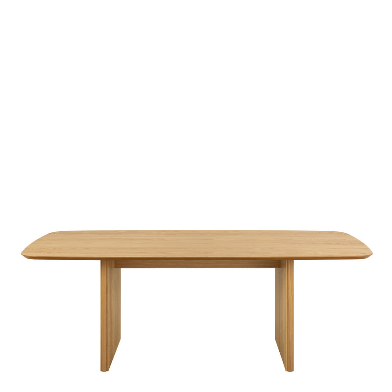 Christo Dining Table in Oak 220x105cm includes 6 Ida Dining Chairs in Black — detail view