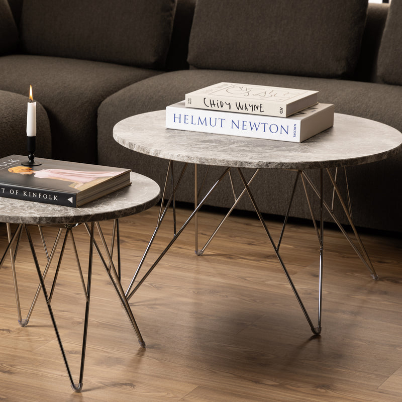 Prunus Round Coffee Table with Grey — alternative angle