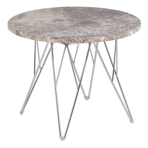 Prunus Round Side Table  with Grey — front view