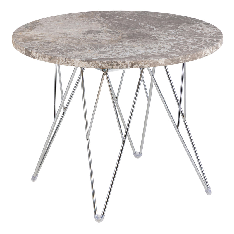 Prunus Round Side Table  with Grey — front view