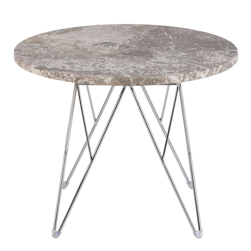 Prunus Round Side Table  with Grey — side angle