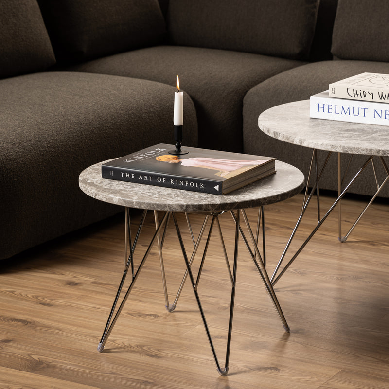 Prunus Round Side Table  with Grey — alternative angle