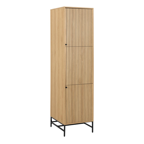 Albany Wardrobe 2 Doors in Oak/Black Legs — front view