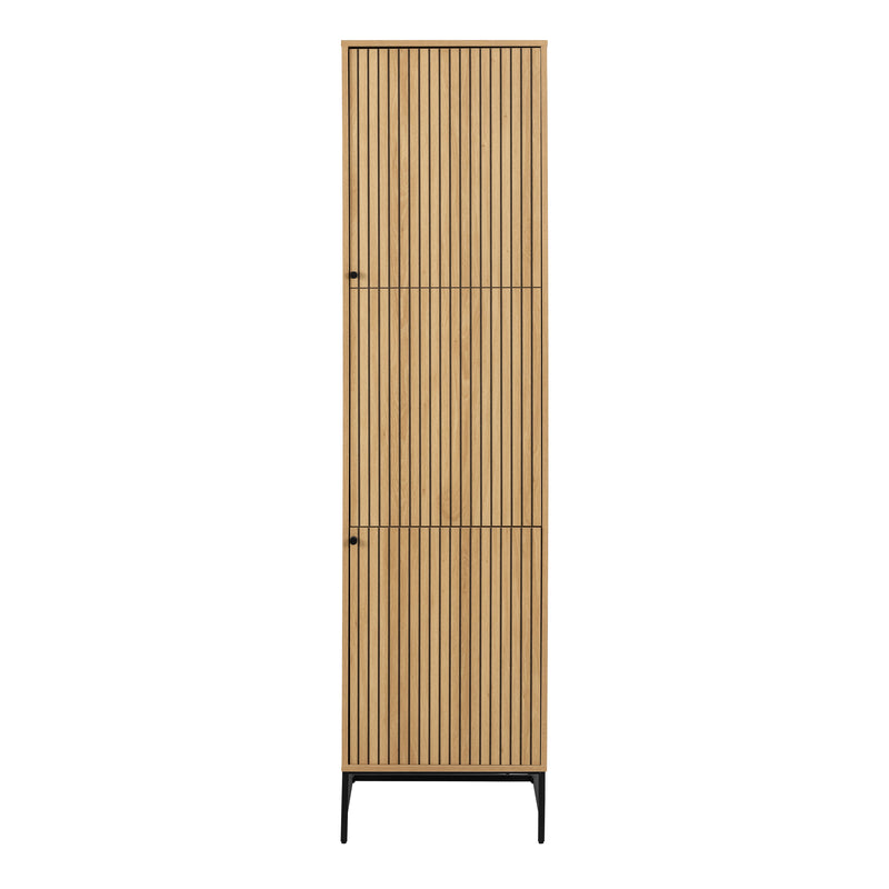 Albany Wardrobe 2 Doors in Oak/Black Legs — side angle