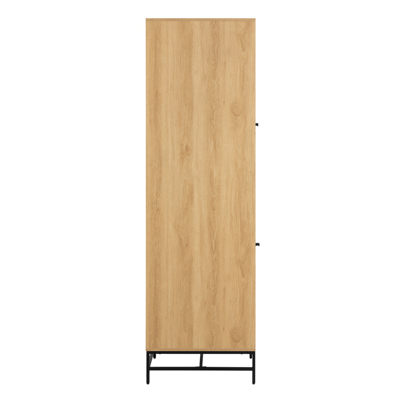 Albany Wardrobe 2 Doors in Oak/Black Legs — detail view
