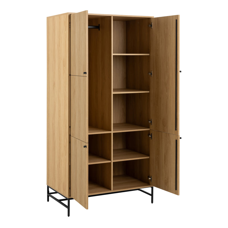 Albany Wardrobe 4 Doors in Black/Oak — alternative angle
