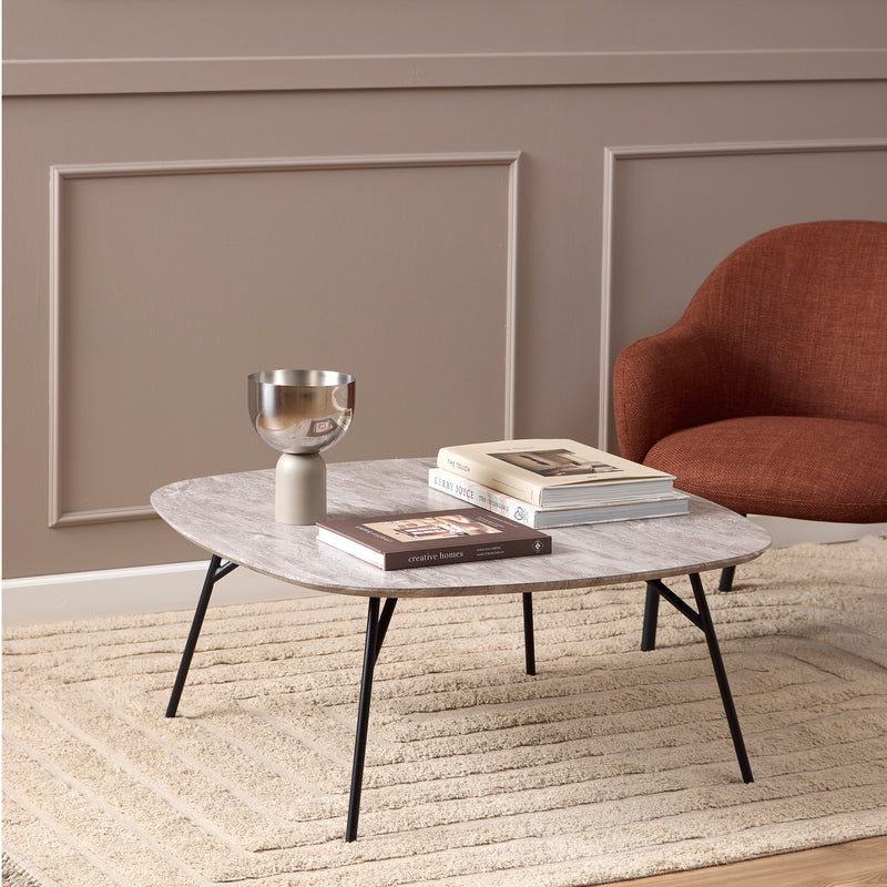 Caracas Coffee Table with Grey Marble Effect — detail view