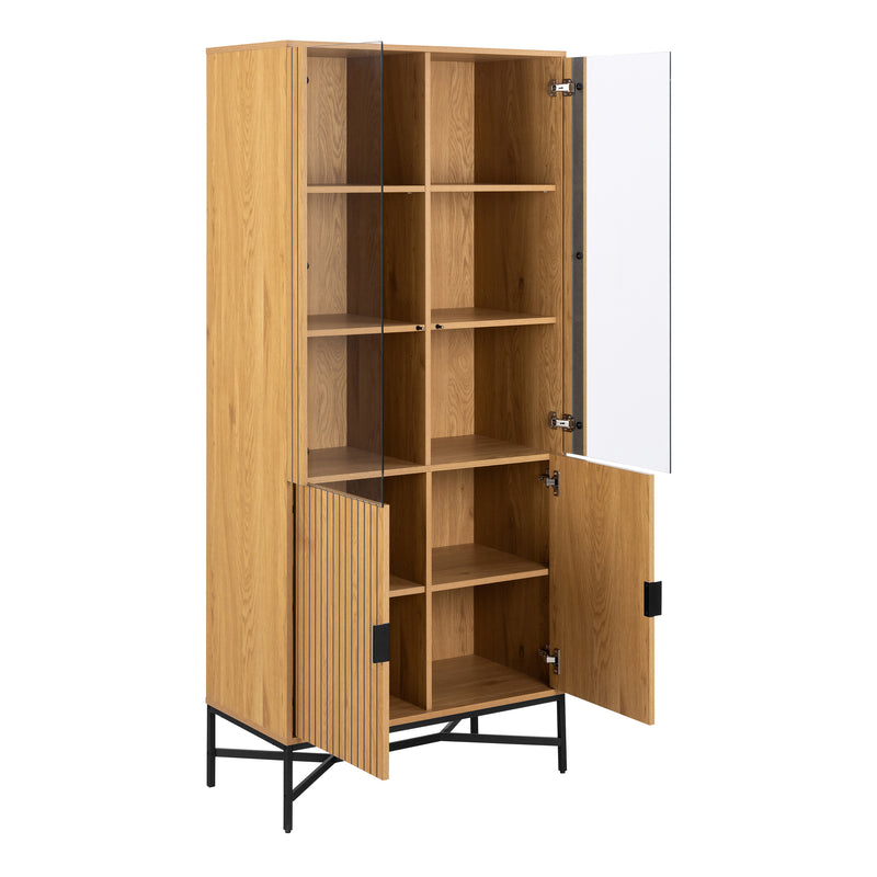 Jaipur Display Cabinet With 4 doors and 6 Shelves in Wild Oak — alternative angle