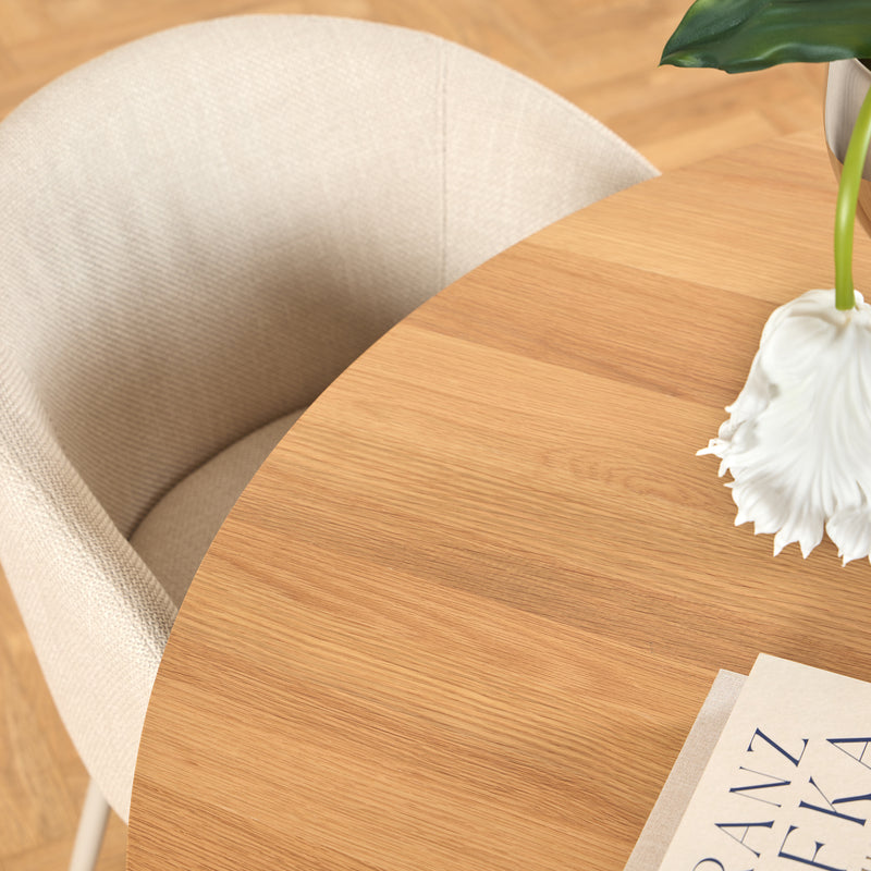 Soli Round Dining Table in Oak/Grey 120cm — alternative angle