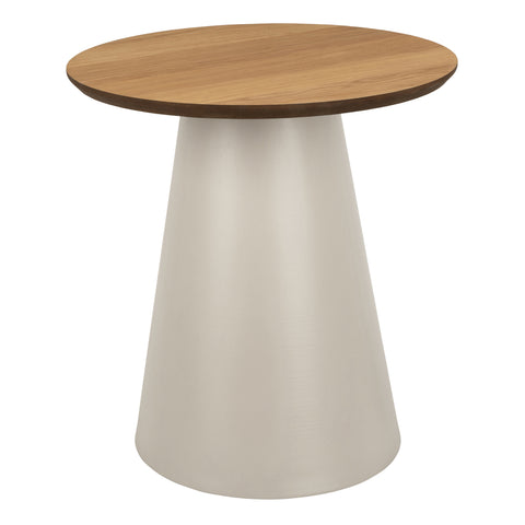 Soli Round Coffee Table in Oak/Grey 45x48cm — front view