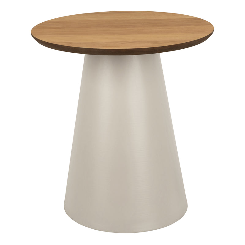 Soli Round Coffee Table in Oak/Grey 45x48cm — side angle