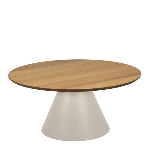 Soli Round Coffee Table in Oak/Grey 85x40cm — front view