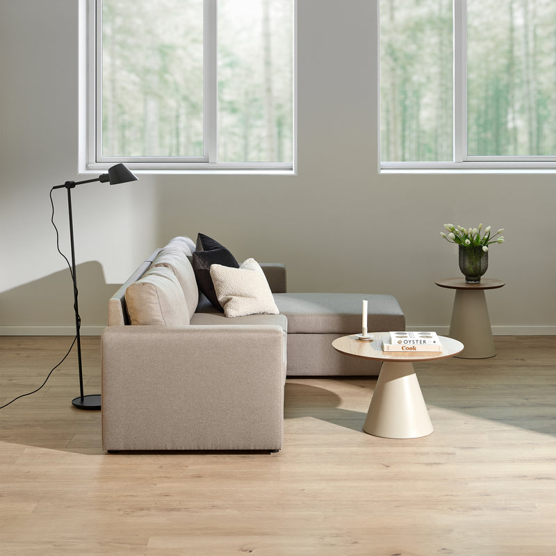 Soli Round Coffee Table in Oak/Grey 85x40cm — detail view
