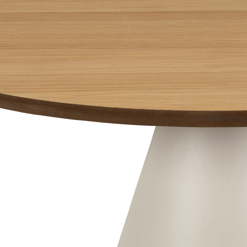 Soli Low Round Coffee Table in Oak/Grey 65x43cm — alternative angle
