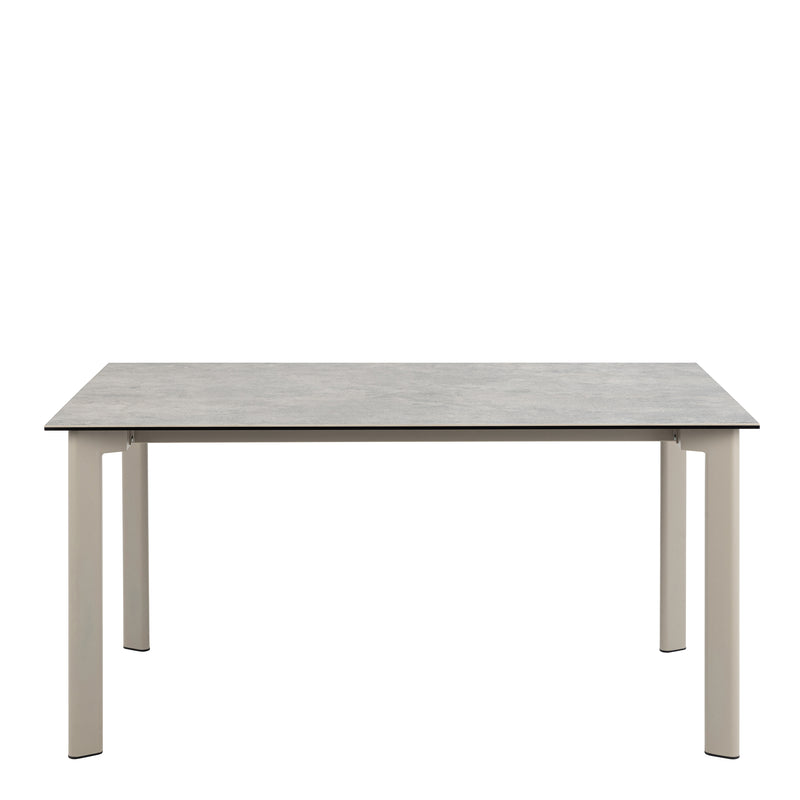 Palermo Ceramic Dining Table in Grey 160x90cm — side angle
