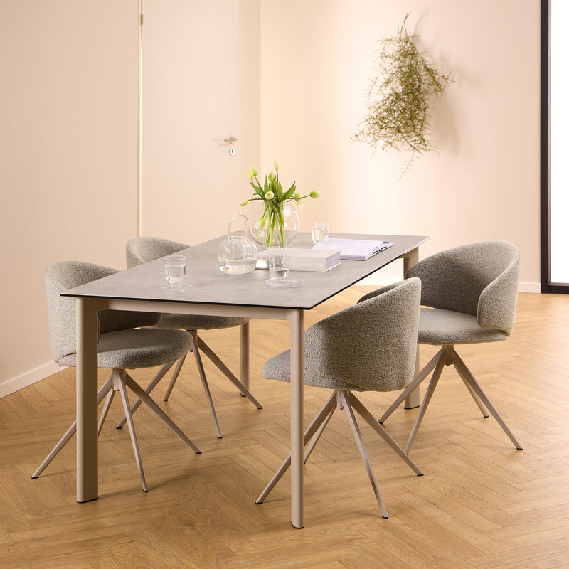 Palermo Ceramic Dining Table in Grey 160x90cm — detail view