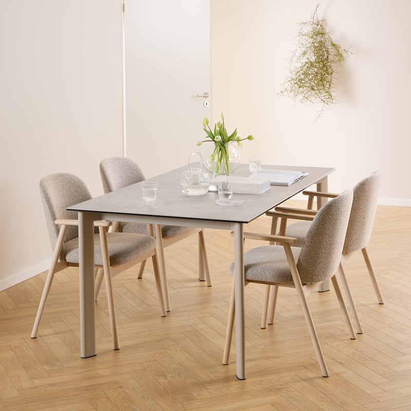 Palermo Ceramic Dining Table in Grey 160x90cm — alternative angle