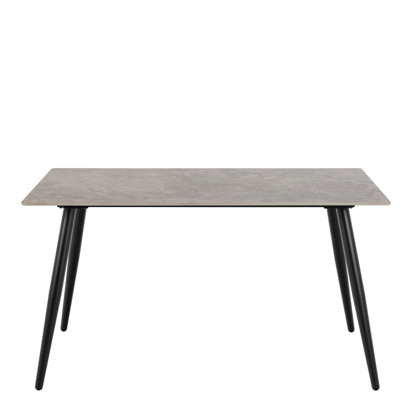 Wicklow Rectangular Dining Table in Grey/Black 140x80cm includes 4 Brooke Dining Chairs in Monza Beige — detail view