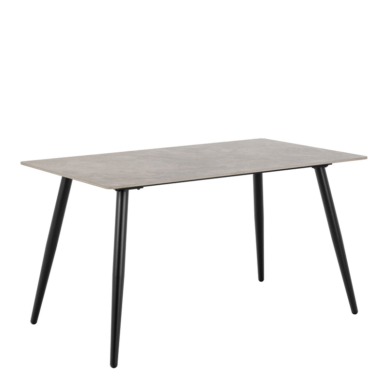 Wicklow Rectangular Dining Table in Grey/Black 140x80cm includes 4 Brooke Dining Chairs in Taupe — side angle