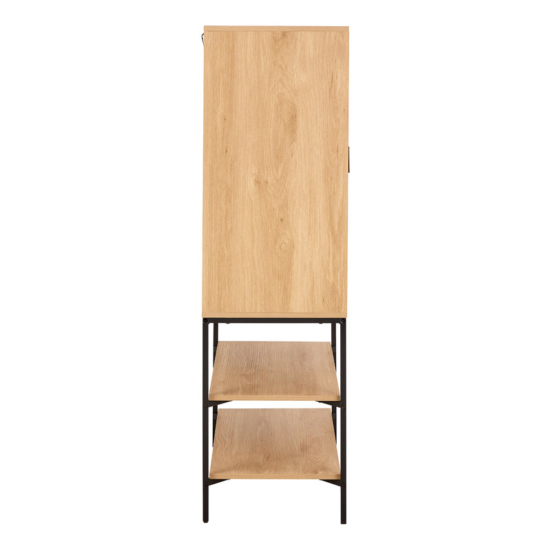 Jaipur Cabinet 2 Doors 3 Shelves With Oak Lamella Front — detail view