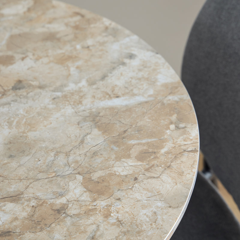 Malta Ceramic Round Dining Table Brown/Black 90x75 cm — detail view