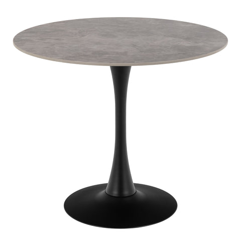 Malta Ceramic Round Dining Table Grey/Black 90x75 cm — front view