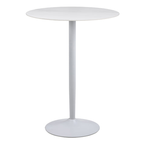 Malta Round Bar Table in Ceramic White — front view