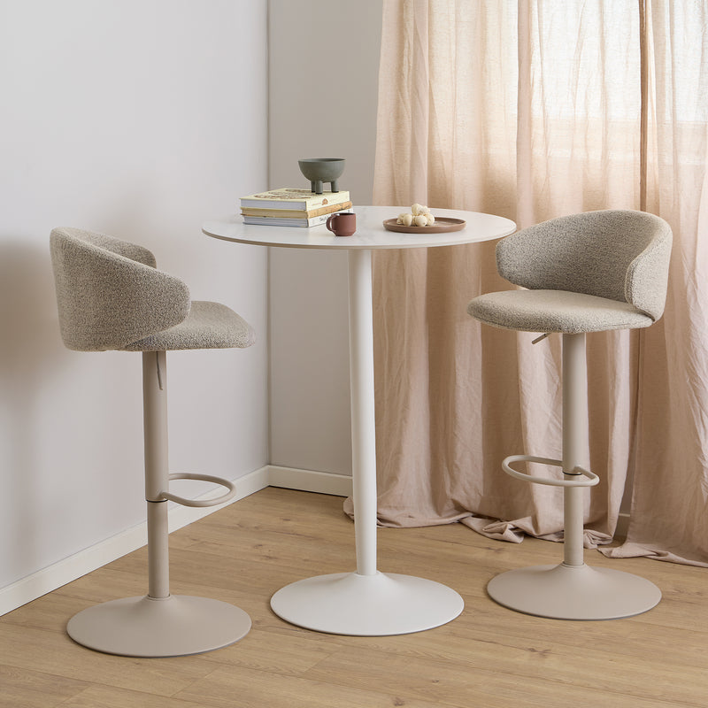 Malta Round Bar Table in Ceramic White — view