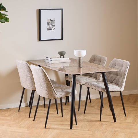 Wicklow Ceramic Dining Table Brown/Black 140 — front view