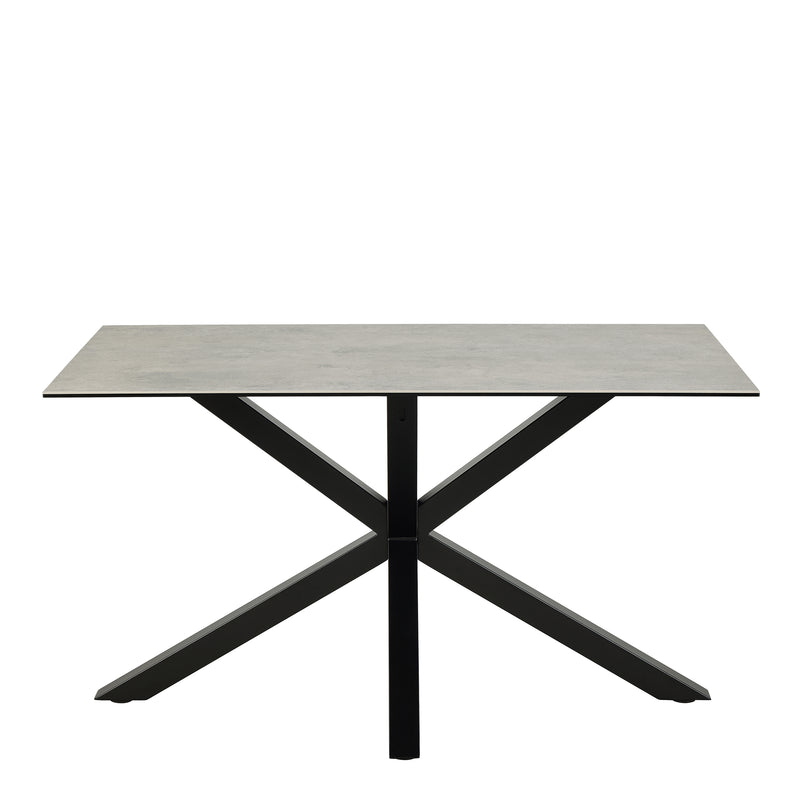 Heaven Dining Table with Ceramic Grey Top 135cm — side angle