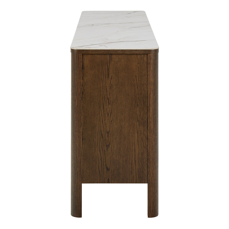 Southampton Sideboard With 2 Doors 2 Drawers and 2 Shelves in Cream Ceramic — detail view