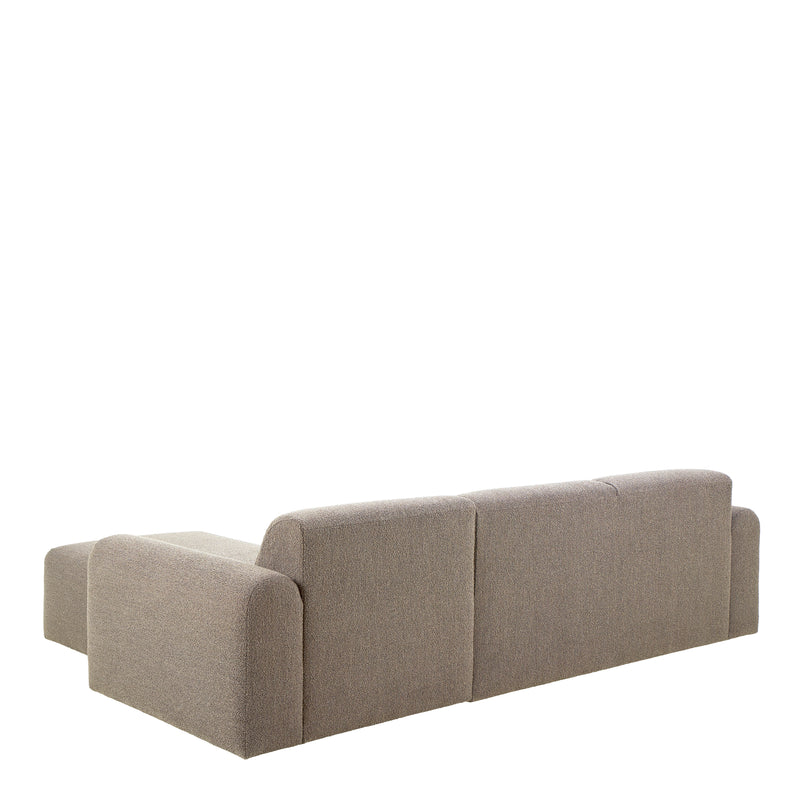 Midfield Right Hand Facing 2 Seater Chaise Longue in Boucle Beige Fabric — detail view