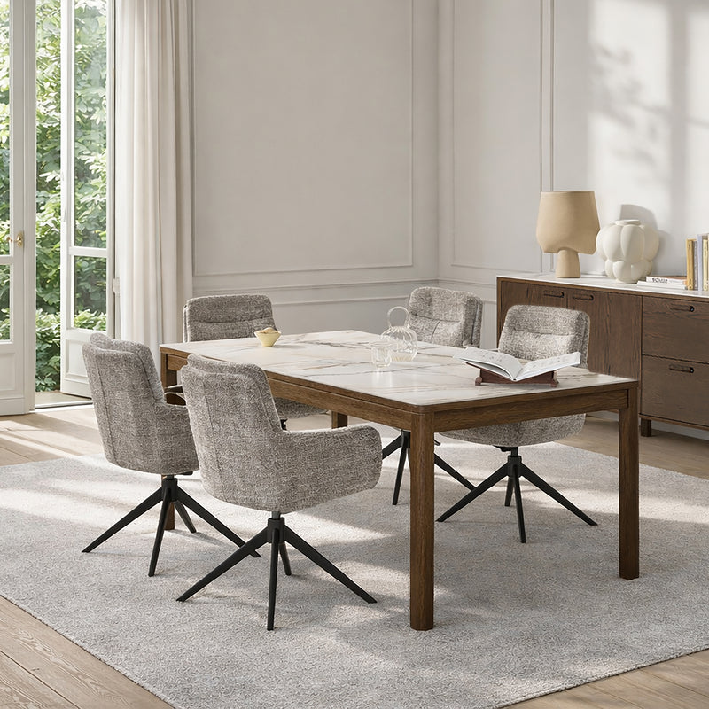 Southampton Dining Table in Cream Ceramic 180x90cm — detail view