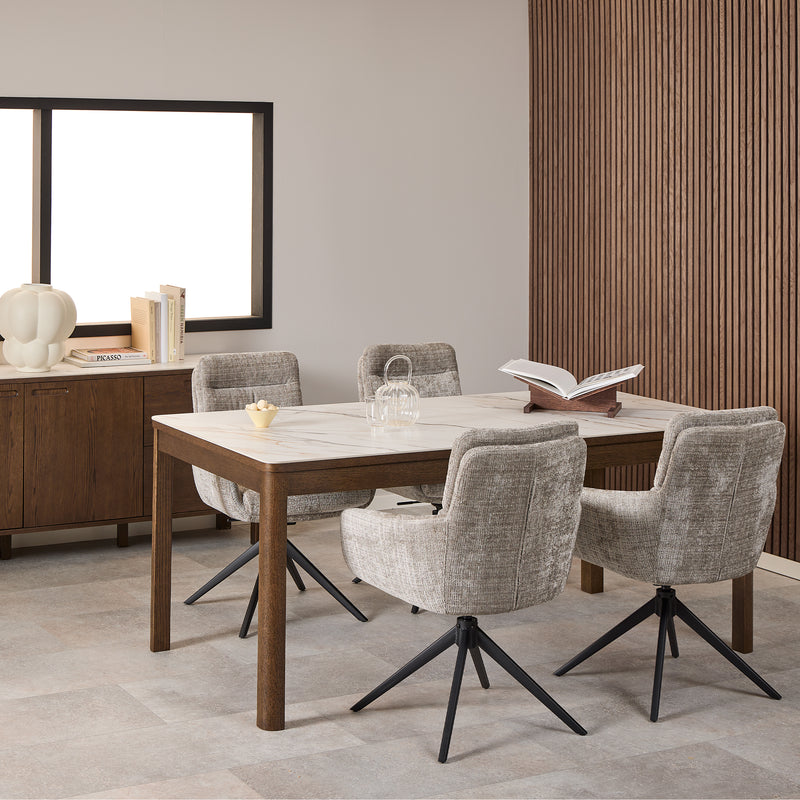 Southampton Dining Table in Cream Ceramic 180x90cm — alternative angle