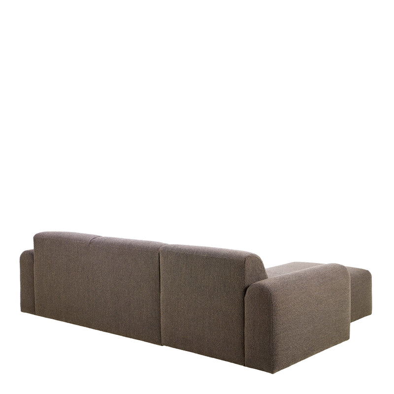 Midfield Left Hand Facing 2 Seater Chaise Longue in Boucle Taupe Fabric — detail view