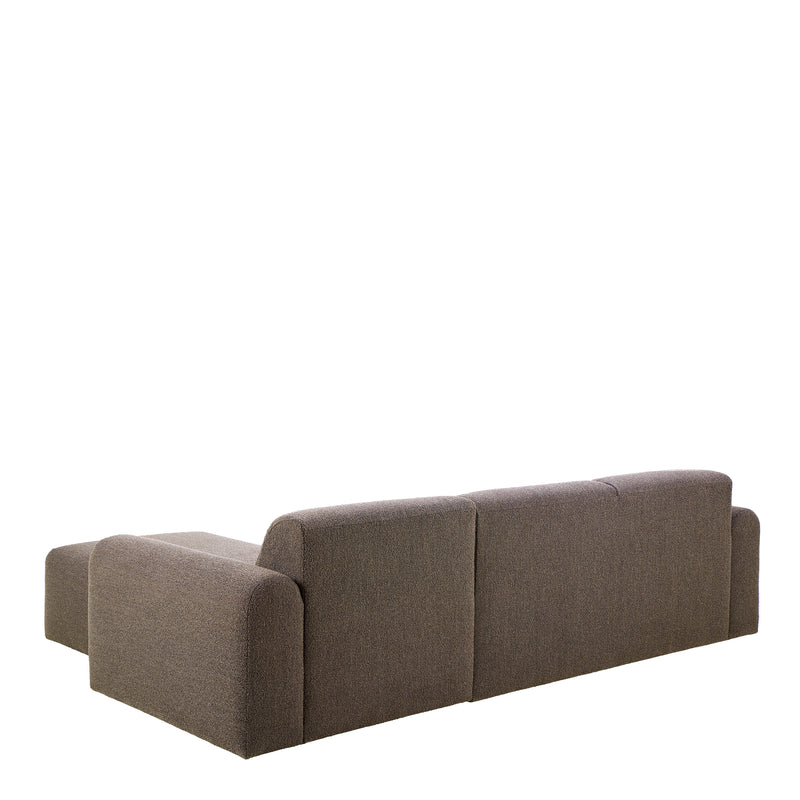 Midfield Right Hand Facing 2 Seater Chaise Longue in Boucle Taupe Fabric — detail view