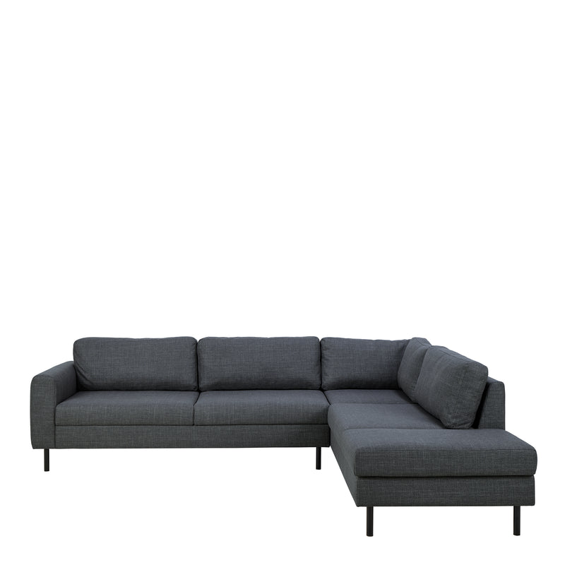 Omaha Right Hand Facing Corner Sofa in Dark Grey Fabric — detail view