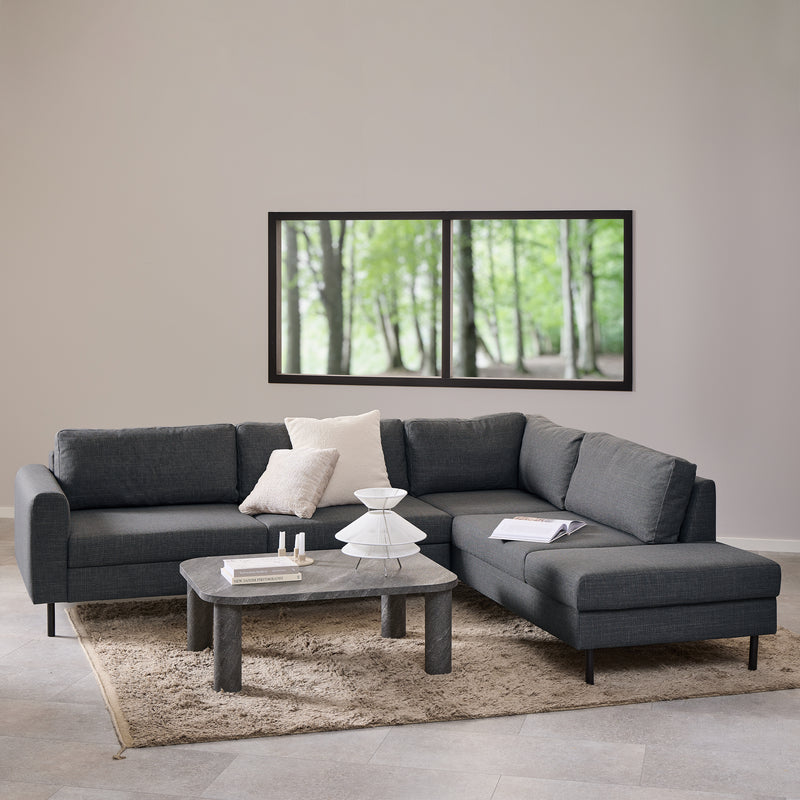 Omaha Right Hand Facing Corner Sofa in Dark Grey Fabric — alternative angle