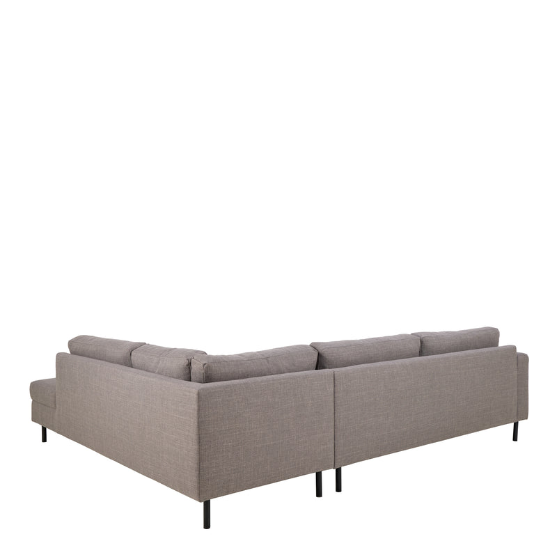 Omaha Right Hand Facing Corner Sofa in Light Grey Brown Fabric — detail view