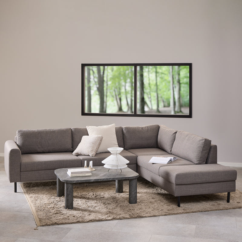 Omaha Right Hand Facing Corner Sofa in Light Grey Brown Fabric — alternative angle