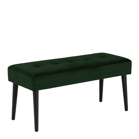 Glory Bench - Forest Green Fabric & Black Metal Base