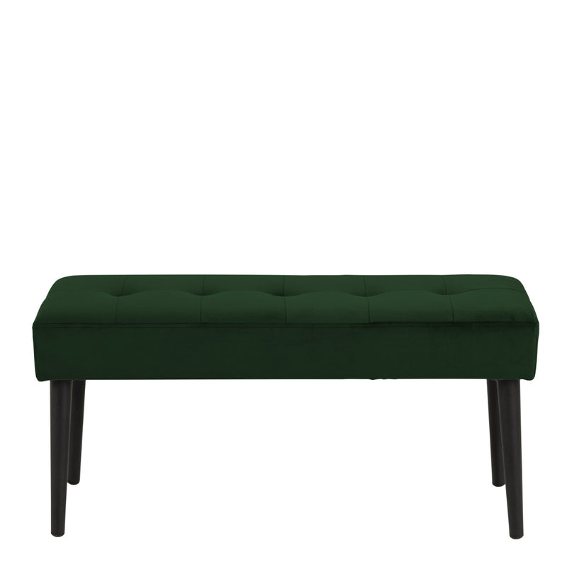 Glory Bench - Forest Green Fabric & Black Metal Base