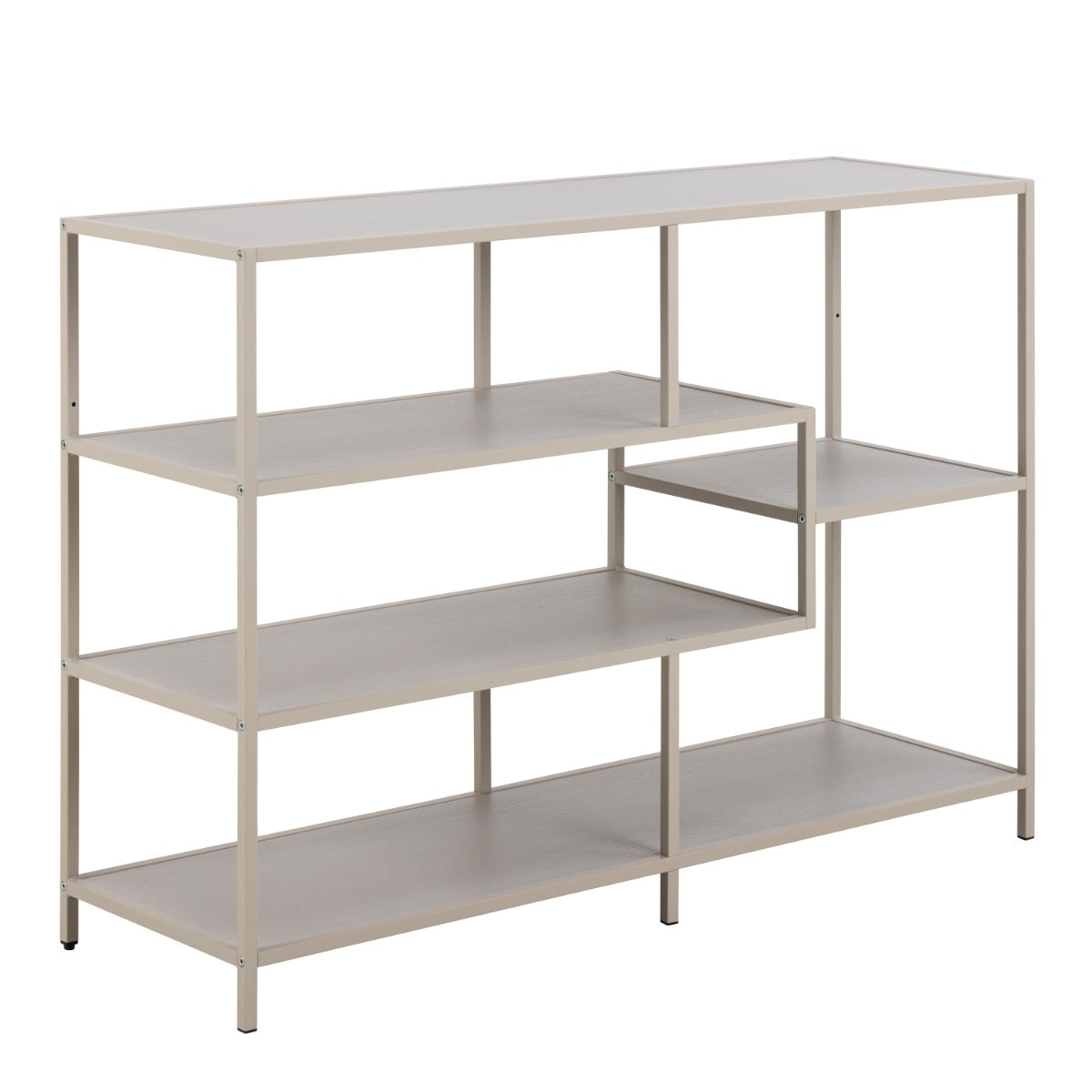 Seaford Grey Bookcase with 4 Shelves - Modern Storage