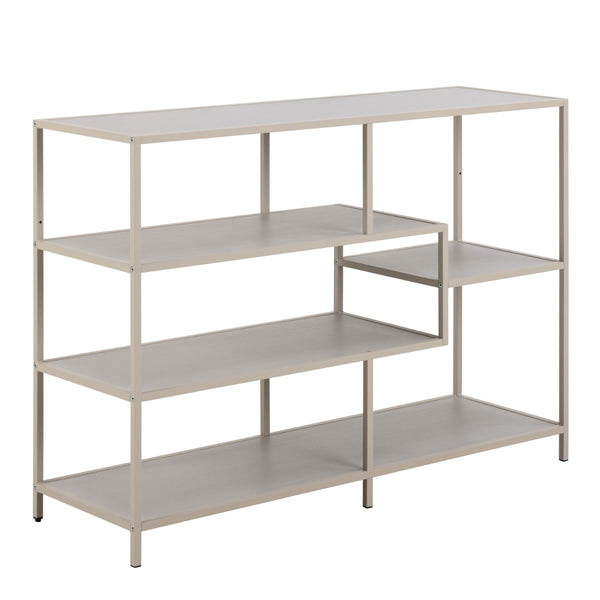 Seaford Grey Bookcase with 4 Shelves - Modern Storage