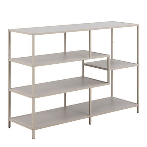 Seaford Grey Bookcase with 4 Shelves - Modern Storage