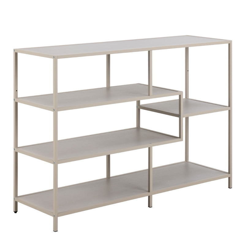 Seaford Grey Bookcase with 4 Shelves - Modern Storage