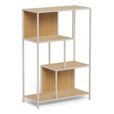Seaford Oak & Grey Bookcase - Modern Living Room Storage