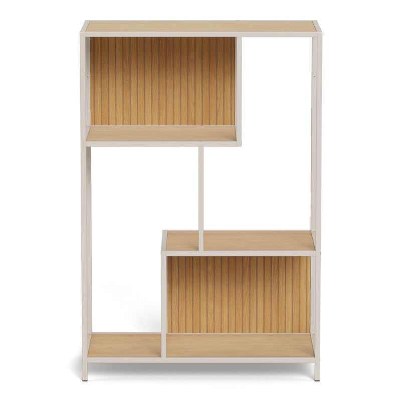 Seaford Oak & Grey Bookcase - Modern Living Room Storage