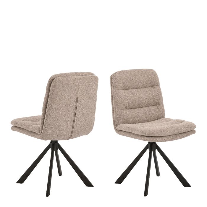 Dean Beige Swivel Dining Chair Set of 2